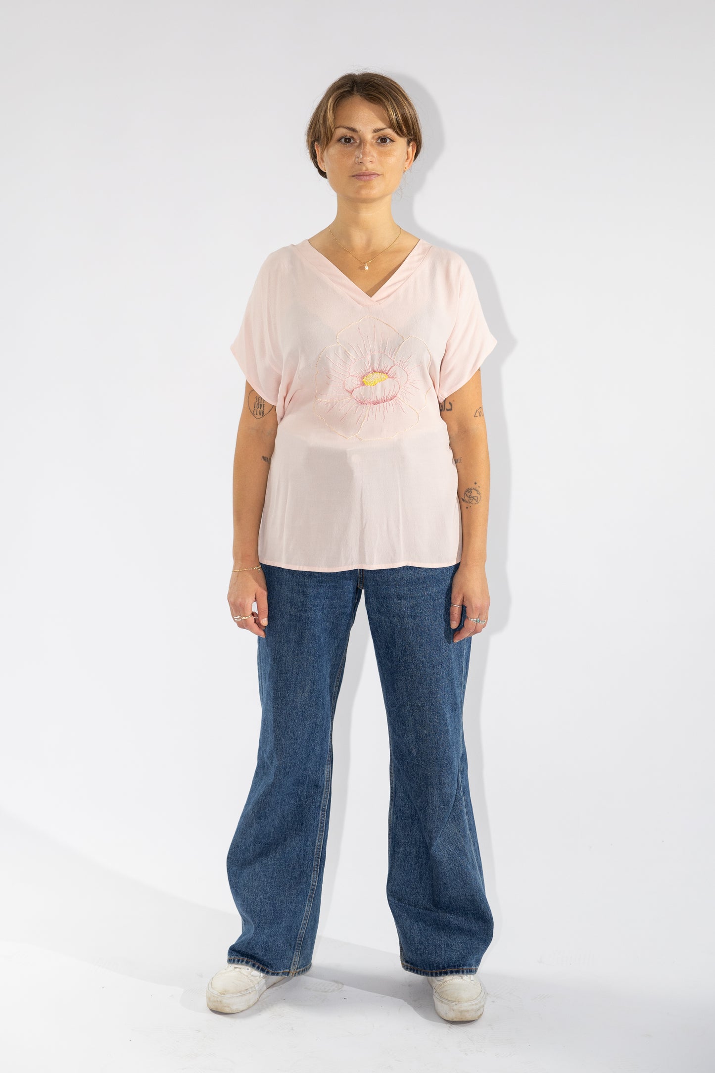 Embroidered Flower Top