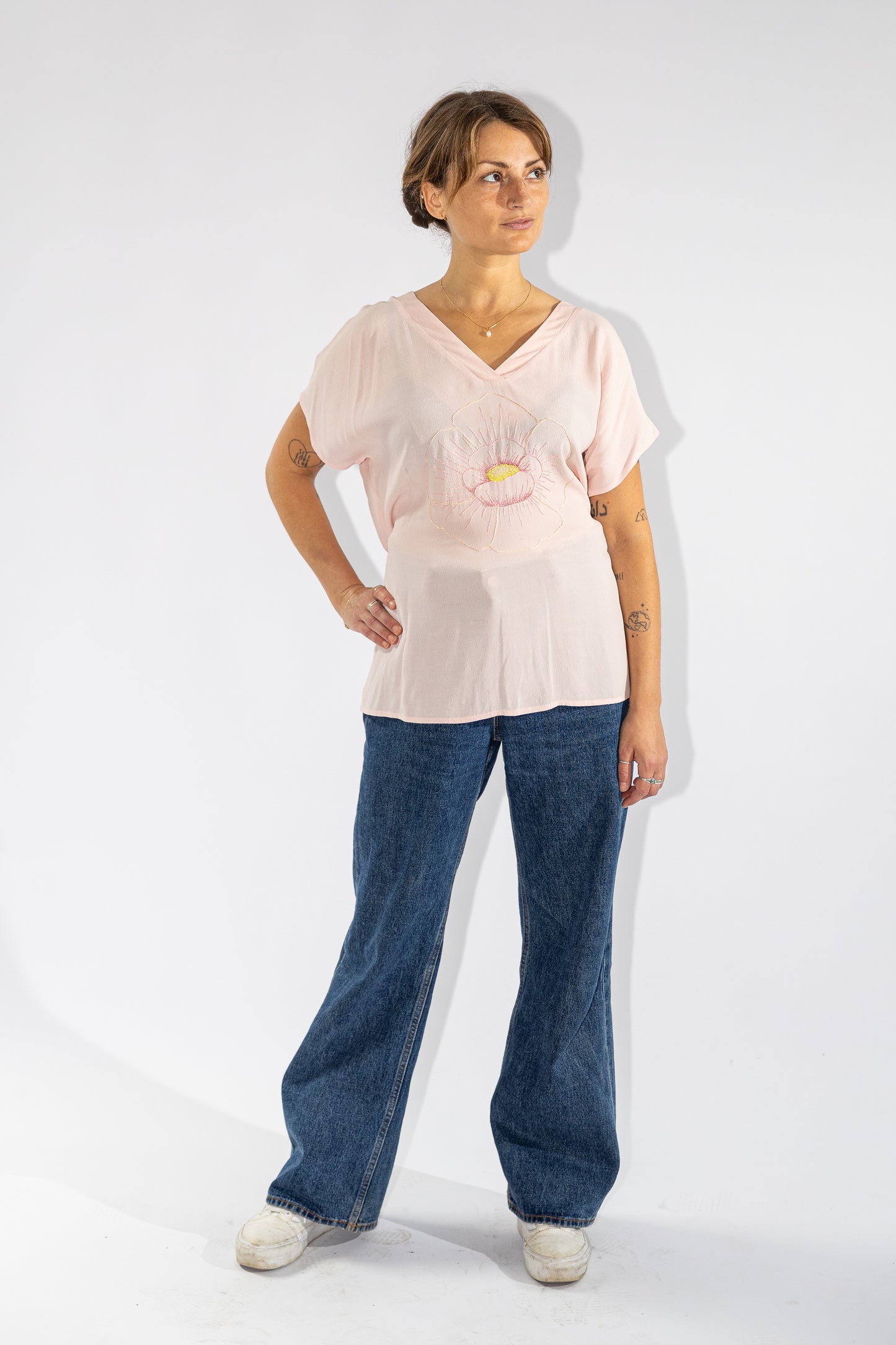 Embroidered Flower Top